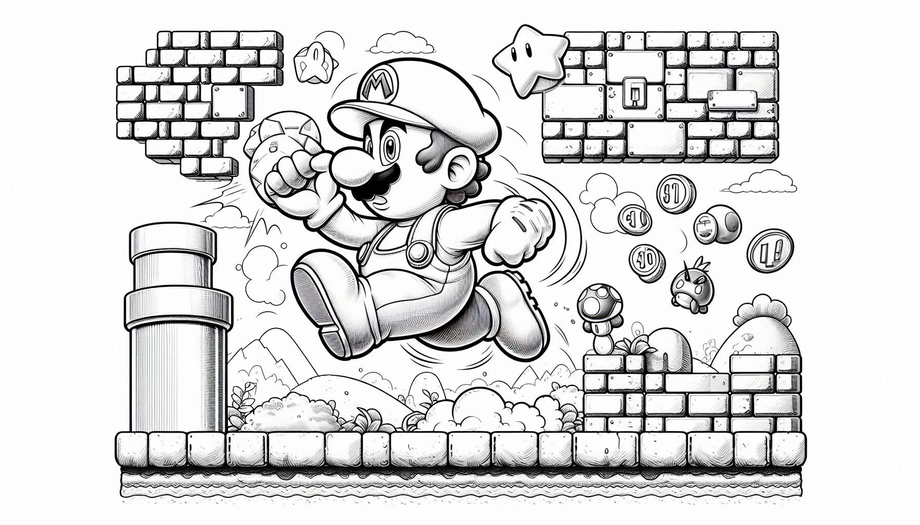Desenho da coleção Mario Bros