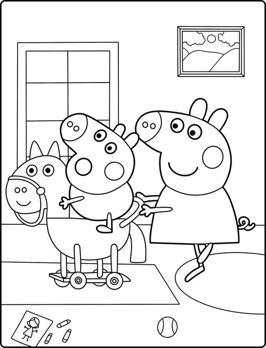 Peppa Pig para colorir – Desenhos da Peppa e família para imprimir grátis