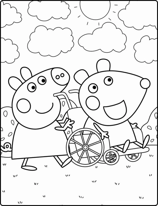 Peppa Pig para colorir – Desenhos da Peppa e família para imprimir grátis