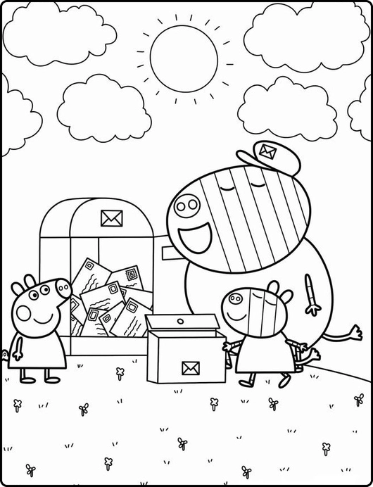 Peppa Pig para colorir – Desenhos da Peppa e família para imprimir grátis