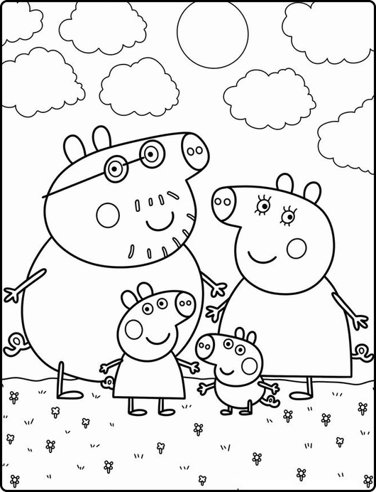 Peppa Pig para colorir – Desenhos da Peppa e família para imprimir grátis