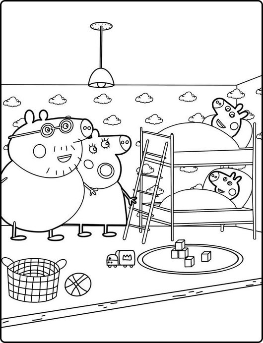 Peppa Pig para colorir – Desenhos da Peppa e família para imprimir grátis