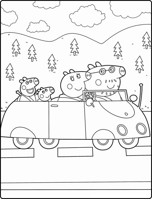 Peppa Pig para colorir – Desenhos da Peppa e família para imprimir grátis