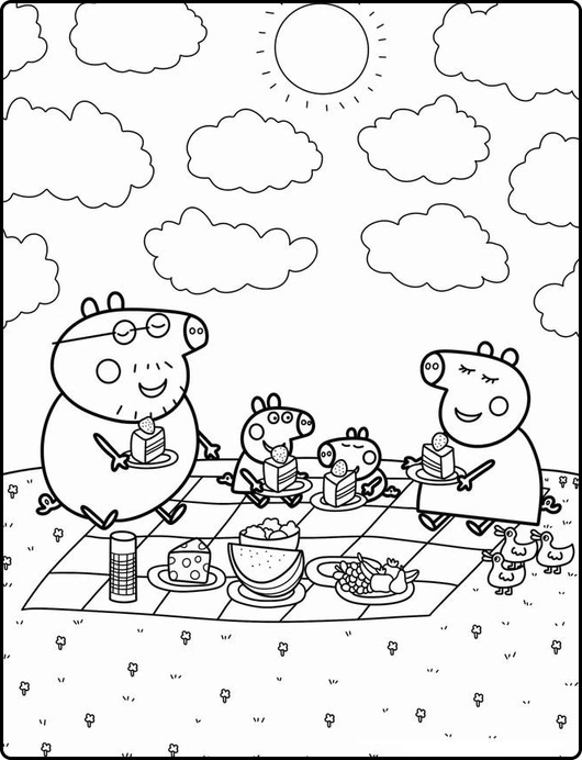 Peppa Pig para colorir – Desenhos da Peppa e família para imprimir grátis