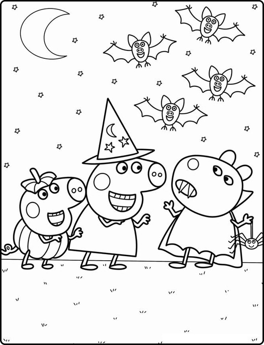 Peppa Pig para colorir – Desenhos da Peppa e família para imprimir grátis