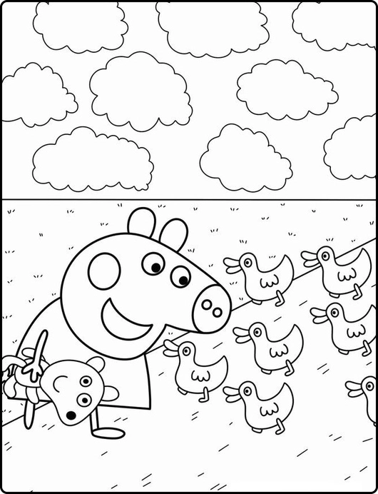 Peppa Pig para colorir – Desenhos da Peppa e família para imprimir grátis