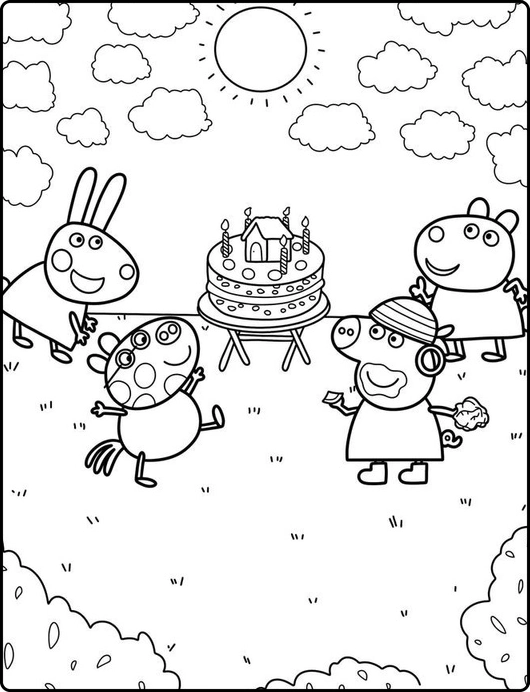 Peppa Pig para colorir – Desenhos da Peppa e família para imprimir grátis